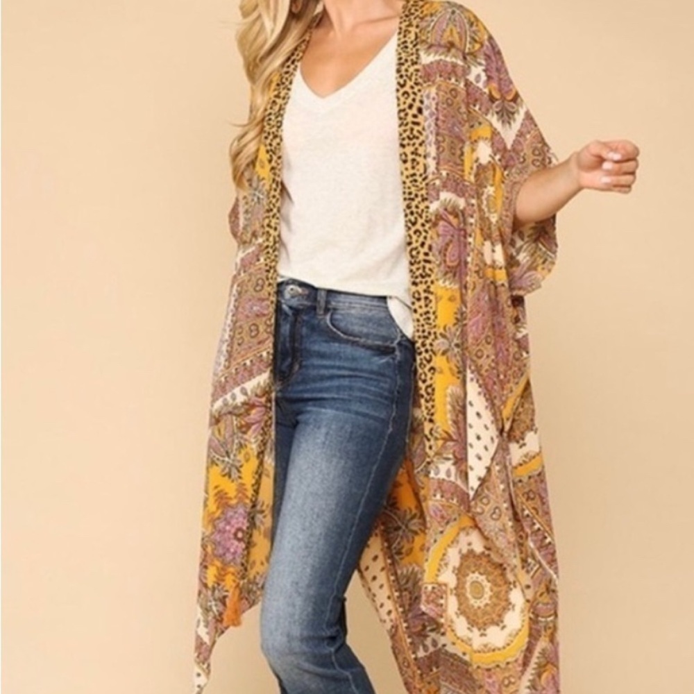 GigiO Bohemian Printed Lightweight Casual Kimono Loose Fit Small - Picture 4 of 7